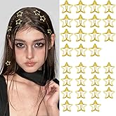 Star Hair Clips 2000s Y2K Gold Star Hair Accessories Snap Hair Barrettes Non Slip Metal Hair Clips for Girls Women -30 PCS 1.18", 1.57"