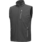 33,000ft Men's Windproof Lightweight Golf Vest Outerwear with Pockets, Softshell Sleeveless Jacket for Running Hiking Sports