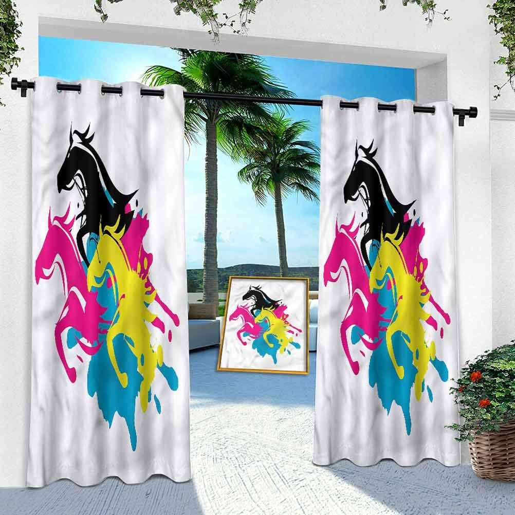 Cortinas de pérgola al aire libre, arte, estilo Splash Galloping