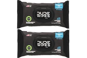 DUDE Wipes - Flushable Wipes - 2 Pack, 96 Wipes - Unscented Extra-Large Adult Wet Wipes