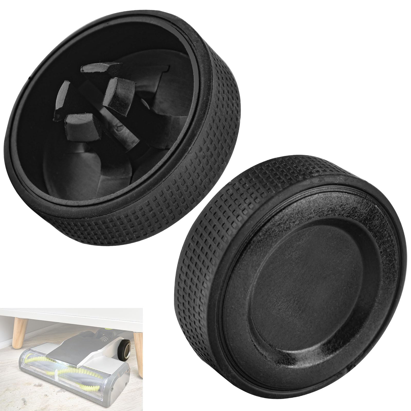Photo 1 of 2 Pack Upgraded Replacement Wheel for Ryobi Cordless Stick Vacuum 18v One+ Hp & 18v One+ PCL720K, PBLSV716K, Silicone Replacement Wheels, Quiet and Non-Slip