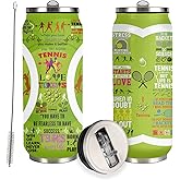 JDEIFKF Tennis Tumbler Cup Travel Mug With Lid,Tennis Lover Birthday Gifts Stainless Steel Vacuum Coffee Mug Cup Tennis Gifts For Women Men 17 Oz