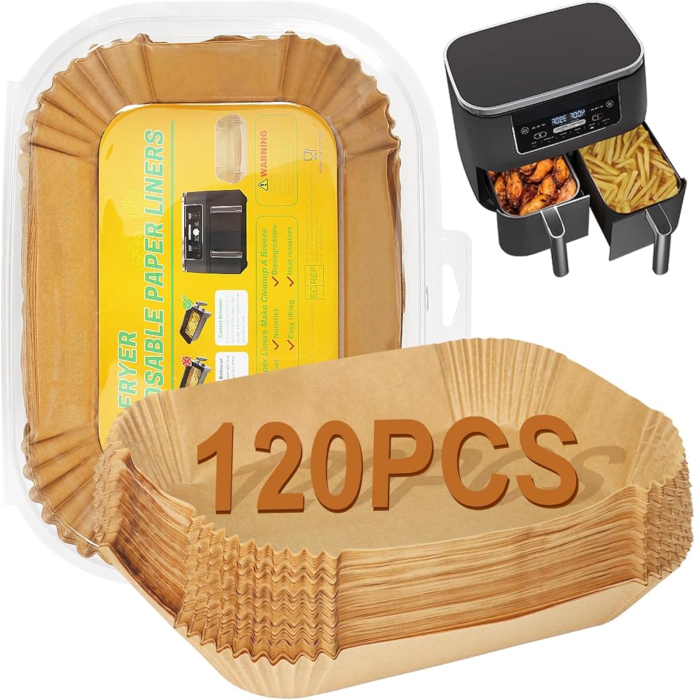 YQL Air Fryer Liners for Ninja Dual/Tower 120pcs Parchment Paper