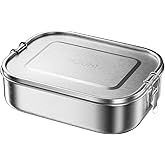 NUTUNI Large Lunch Box for Adults and Kids, 47oz Stainless Steel Food container, 1400ML Leak-Proof Metal Bento Box, Food Storage Contaniers For School, Travel, Work