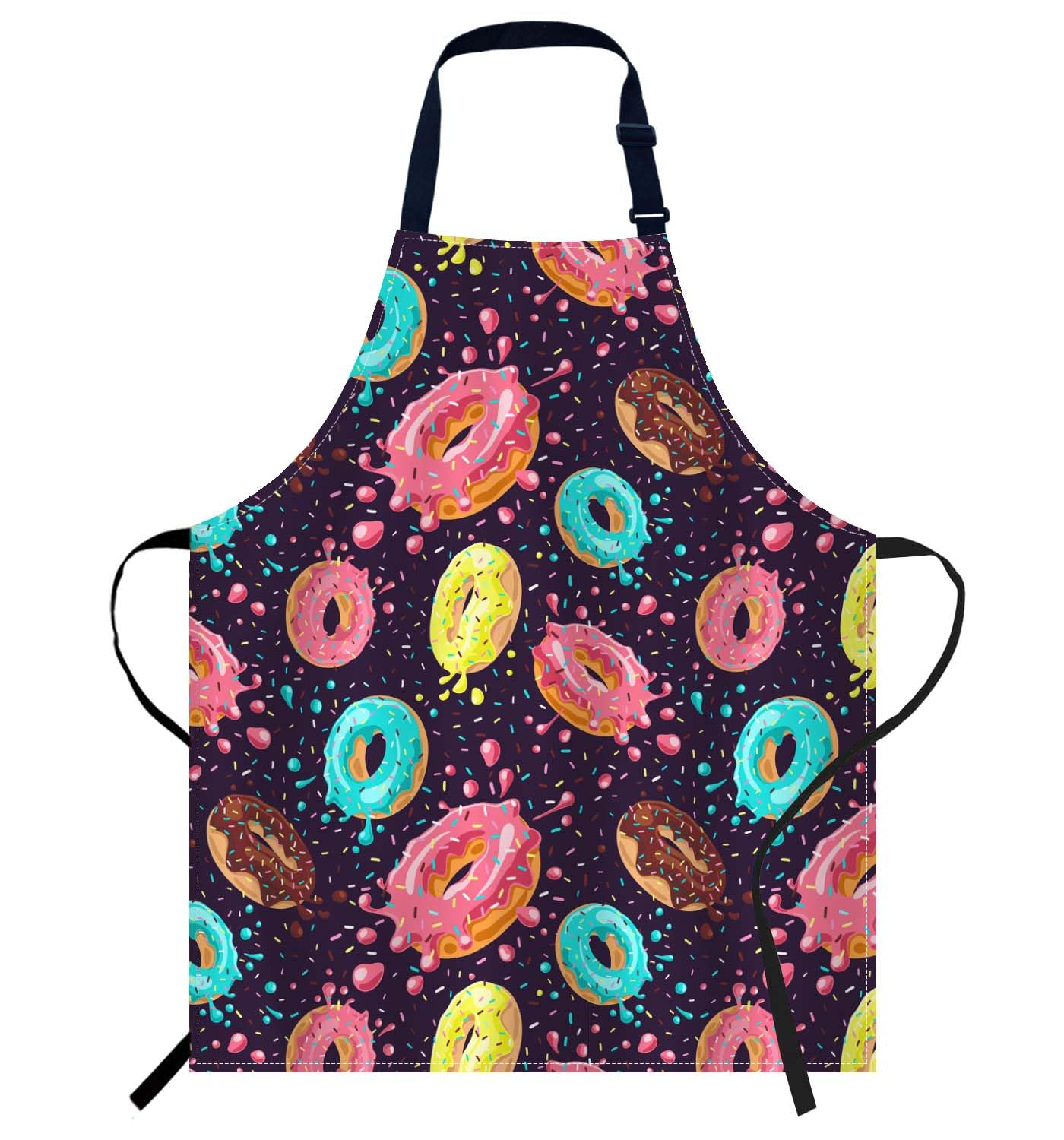 Smooffly Donuts Aprons, Cooking & Baking Aprons for Men & Women, Kitchen BBQ & Catering Bibs