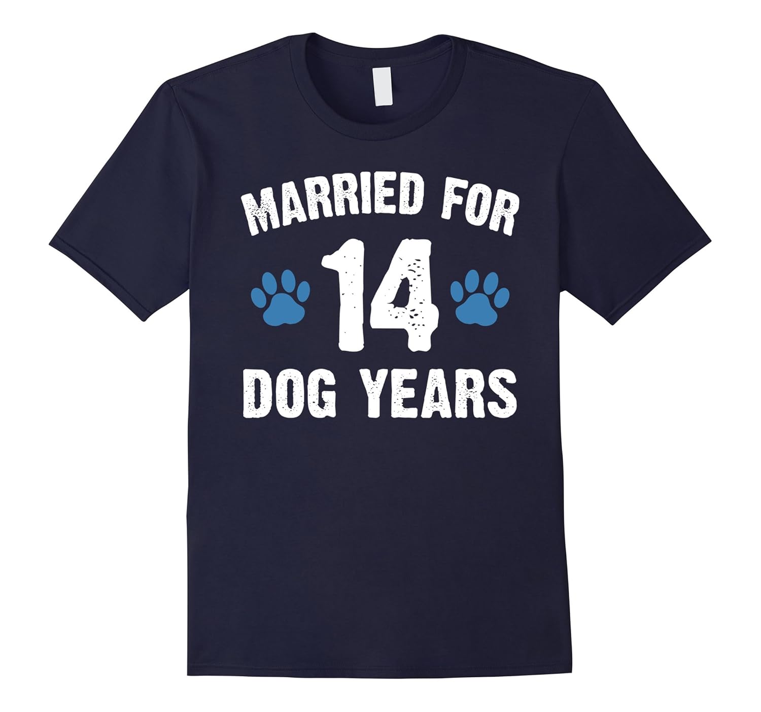 Married For 14 Dog Years 2nd Wedding Anniversary T-Shirt-ANZ