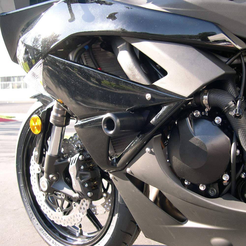 Shogun 2009 2010 2011 2012 Kawasaki ZX6 ZX6R ZX6RR ZX636 Black No Cut Frame Sliders - 750-4429 - MADE IN THE USA