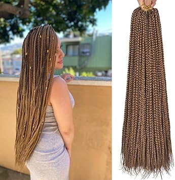 Alileader 6 Packs Lot 22 Strands Pack Box Braids Crochet Hair 30 Inch 1cm In Diameter 3x Synthetic Braiding Hair Extensions Crochet Braids Hair 27 Buy Online At Best Price In Uae Amazon Ae