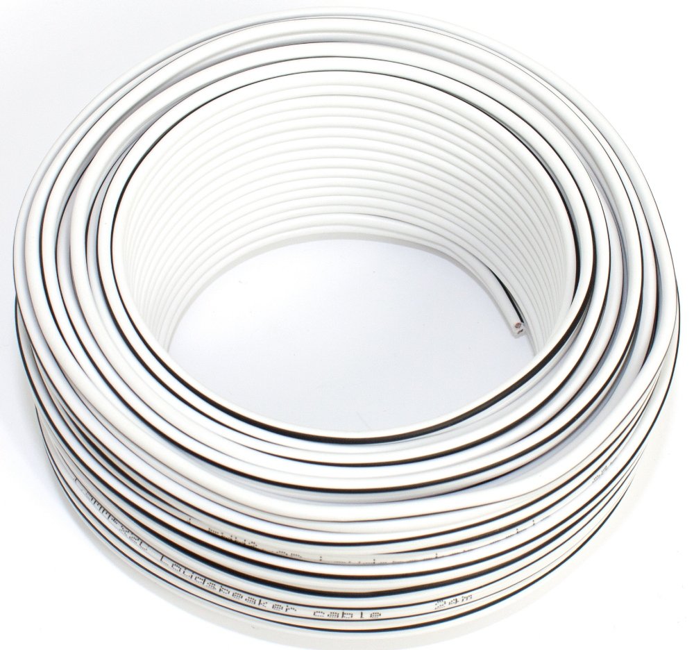 Loudspeaker Cable 2 x 1.50 mm² - 25 m - White - CCA - Audio Cable - Box Cable