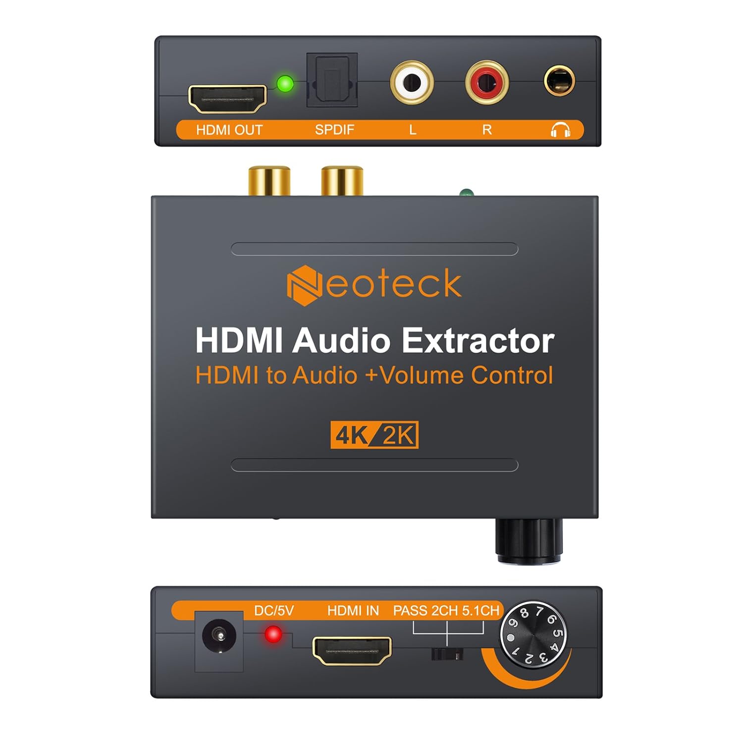 Neoteck 4K DAC HDMI Audio Extractor with Volume Adjustment Neoteck