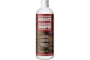 Pride and Groom DogDays Deshedding Dog Shampoo | Fast-Acting Coat Softener & Shedding Control | All-Natural Dog Wash with Essential Oils | Reduces Excess Fur & Dander for Curly & Wavy Coats – 16 oz