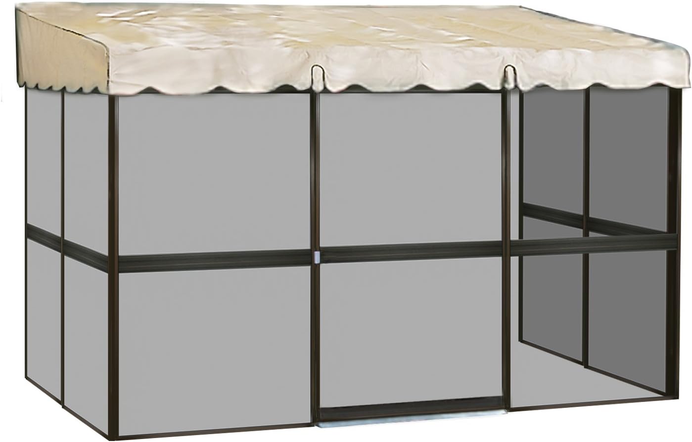 Patio Mate 7-Panel Screen Enclosure 79365, Brown with Almond Roof