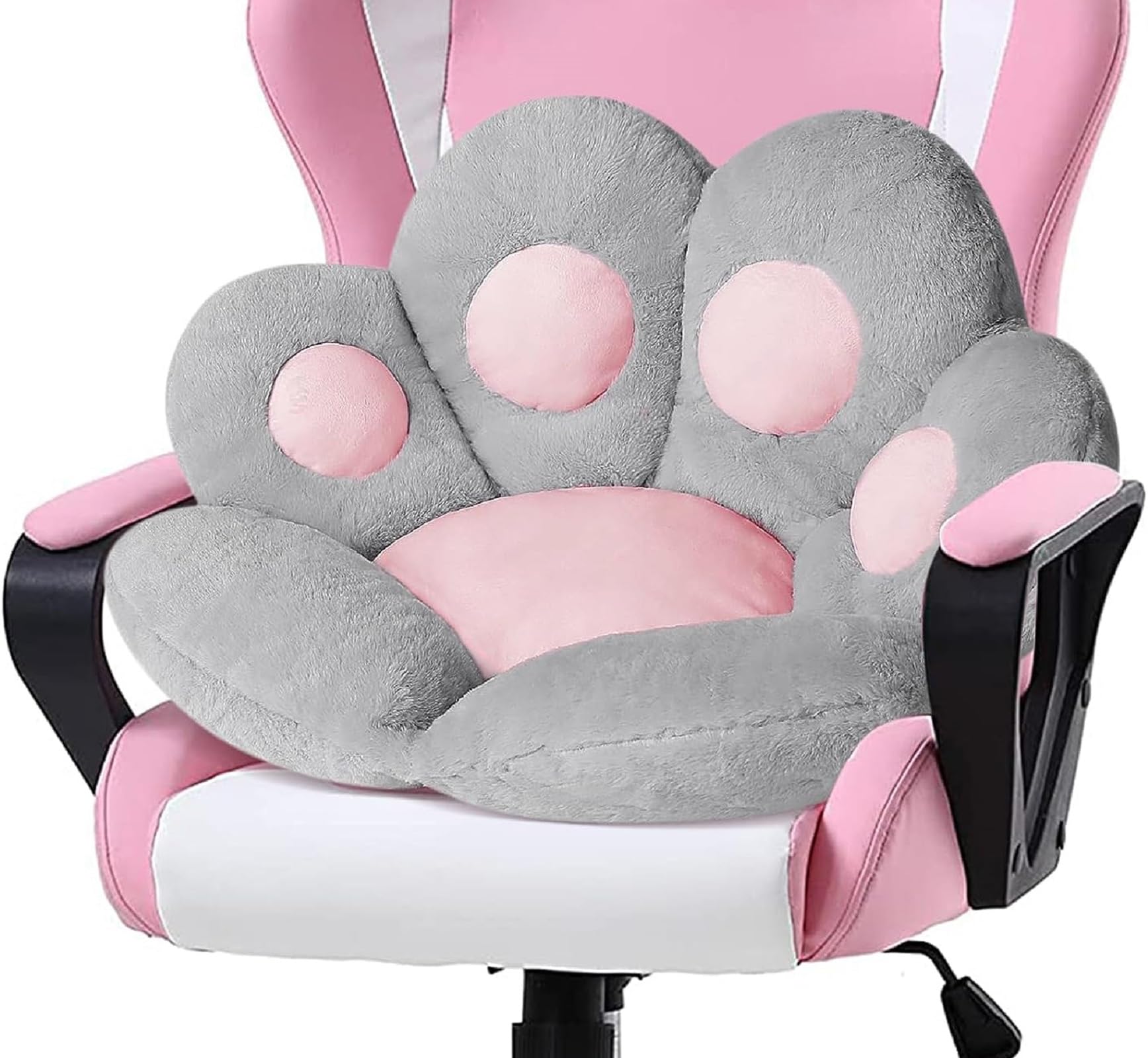LANPEW Cushion,Cat Paw Cushion Cute Chair Seat Cushion Lazy Sofa Cushion Outdoor Decoration Warm Floor Cushion Skin Friendly Warm Mat (grey, 60x60cm)