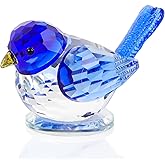 Ornalrist Crystal Blue Clear Birds Figurines Collectible Figurines Birthday Gifts for Him Husband Table Centerpiece Home Decoration Paperweight for Animal Lovers