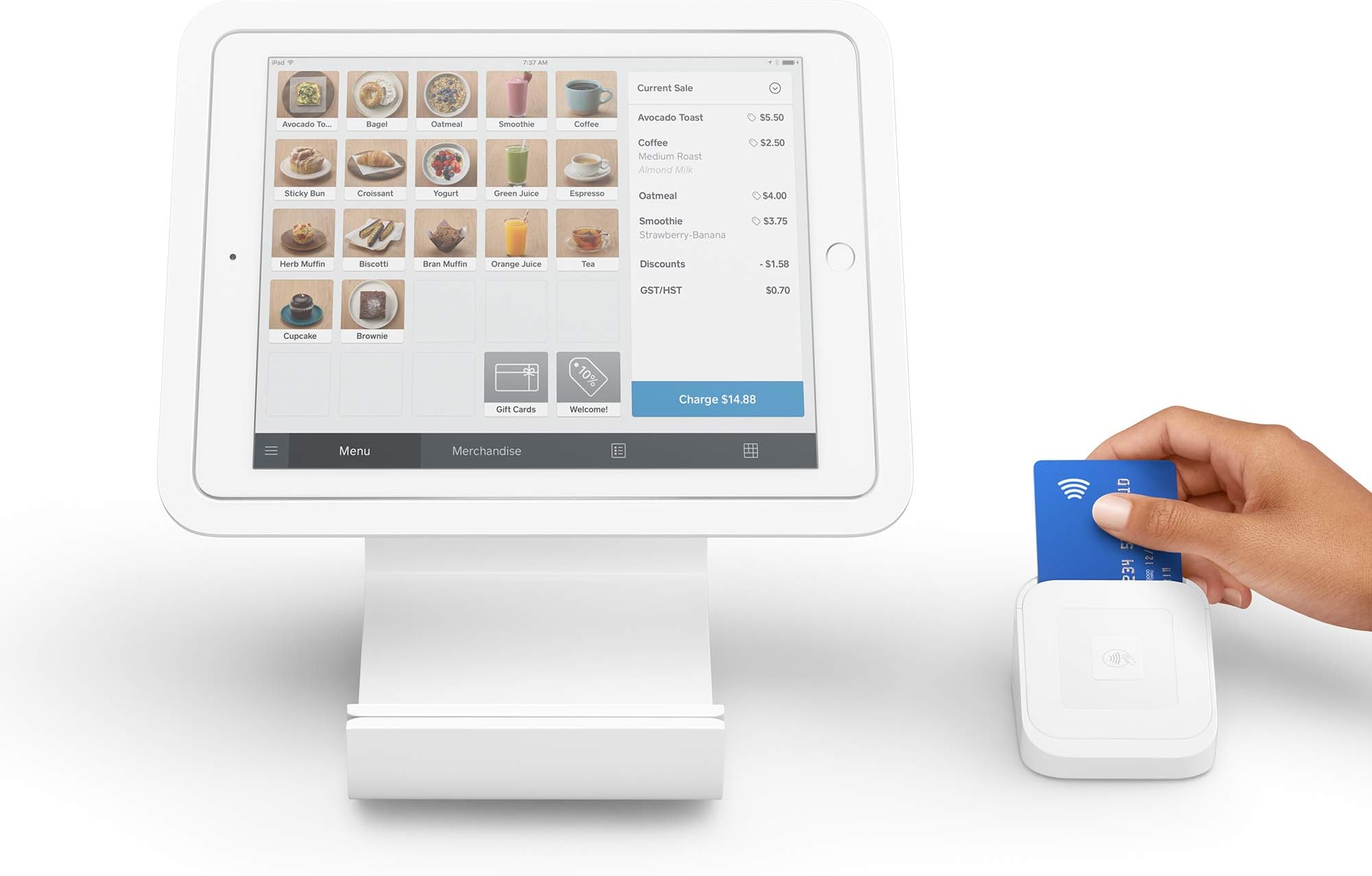 Square Stand for contactless and chip