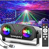 Disco Ball Light,Party Disco Dj Strobe Ocean Star Projector Dance Light Sound Activated with Remote Control Stage Rave for Pa