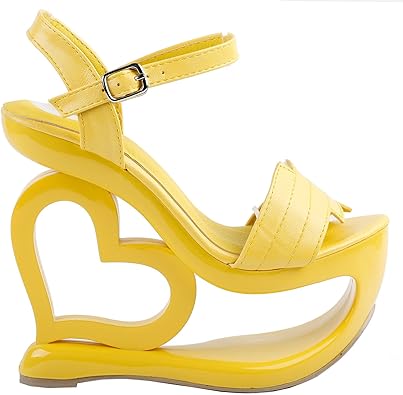 yellow wedge shoes for wedding