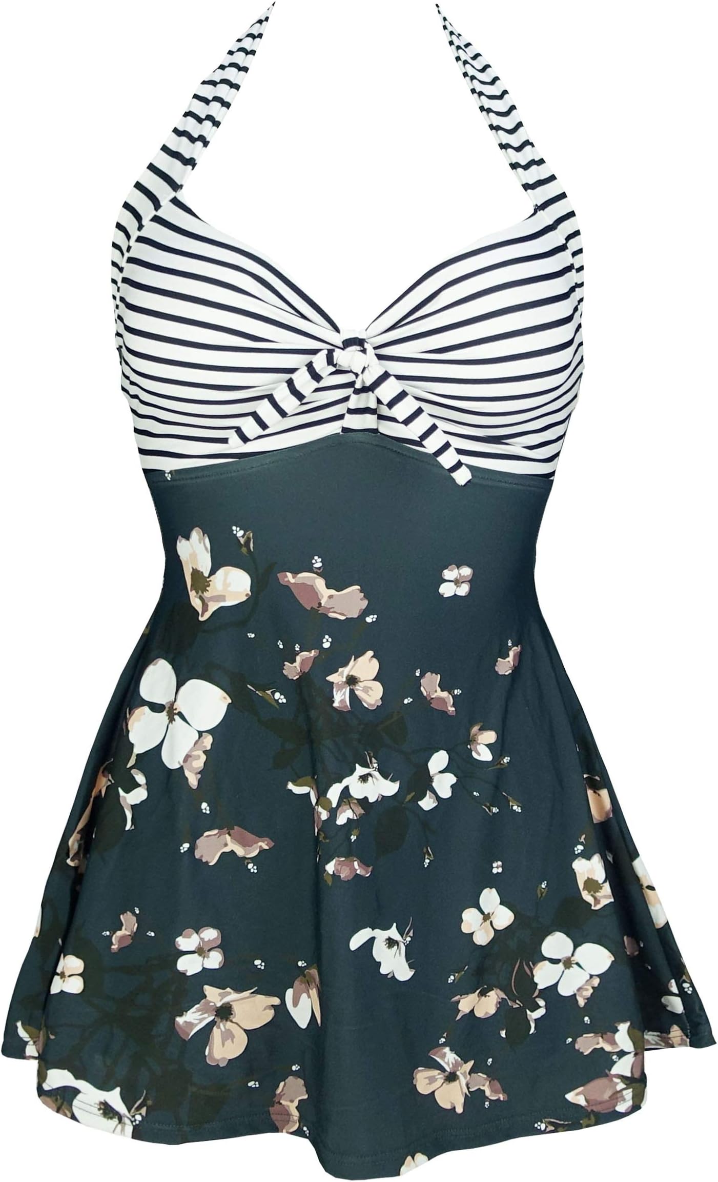 COCOSHIPVintage Sailor Pin Up Swimsuit Retro One Piece Skirtini Cover Up Swimdress(FBA)