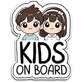 Baby on Board Signs for Car, 6.5 x 4.5 Kids, Waterproof and UV-Resistant Baby on Board Sticker, Durable Sign for Safety Awareness, Easy to Apply for Window or Bumper