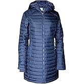 Columbia Women's White Out Mid Omni Heat Long Hooded Light Jacket Coat Puffer Plus/Regular