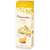 El Almendro Turrones, Turron Crunchy Almond with Orange Nougat Candy Torrone From Spain,Traditional Spanish Brittle Dessert, Gluten Free