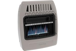 Comfort Glow Blue Flame Vent-Free 20,000 BTU Heater for Indoor Use, Natural Gas/LP, 800 Sq. Ft. Heat, Electric Ignition, 99.9