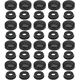 20 Pairs License Plate Screw Caps with Washers, Black Plastic License Plate Bolts, Universal Anti-Theft Licenses Plates Frame Screw Cover Caps for Cars, Motorcycles, Trucks, Vans, and SUV