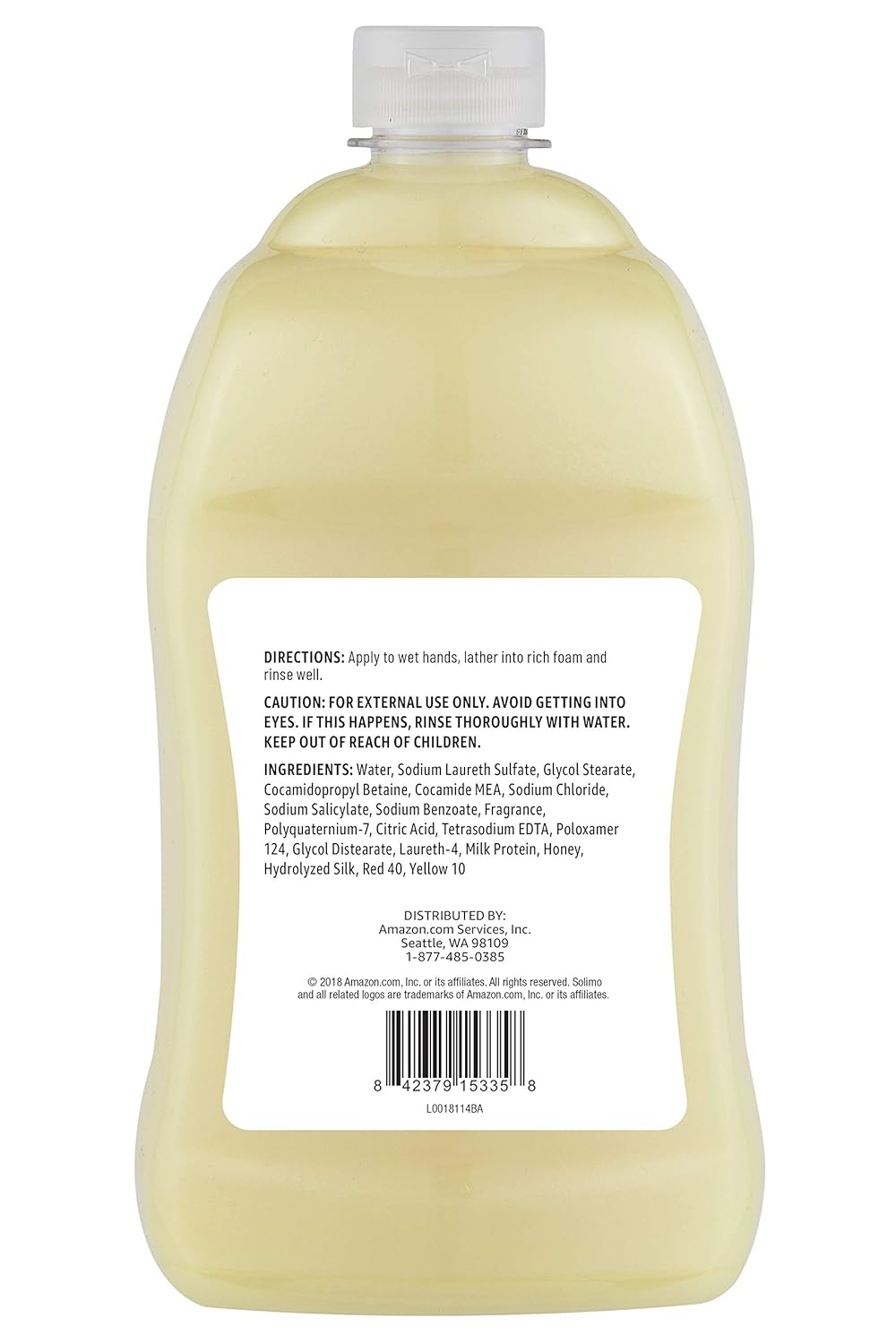  Brand - Solimo Liquid Hand Soap Refill, Milk and Honey Scent, Triclosan-free, 56 Fluid Ounces, Pack of 1 : Health & Personal Care