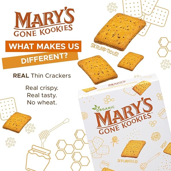 MARY’S GONE CRACKERS GRAHAM-STYLE KOOKIES, GLUTEN-FREE, PLANT BASED SNACK, HONEY, 5-OZ., PACK OF 1
