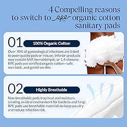 100% Large Organic Pads for Women, Ultra Thin Heavy