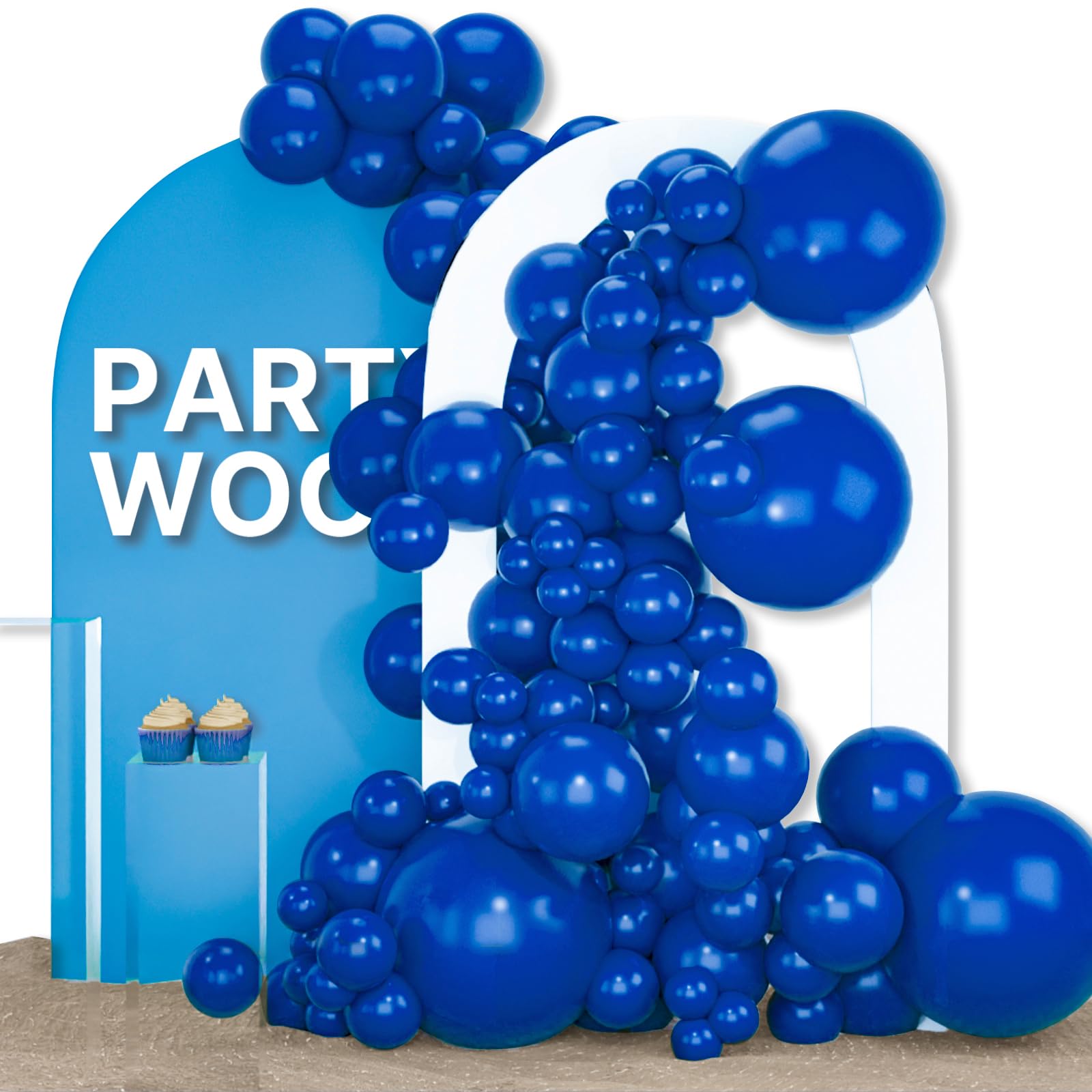 Photo 1 of PartyWoo Royal Blue Balloons 155 pcs Blue Balloons Different Sizes Pack of 18 12 10 5 Inch Dark Blue Balloon Arch Kit Balloon Garland for Birthday Graduation Baby Shower Party Decorations Blue-Y59