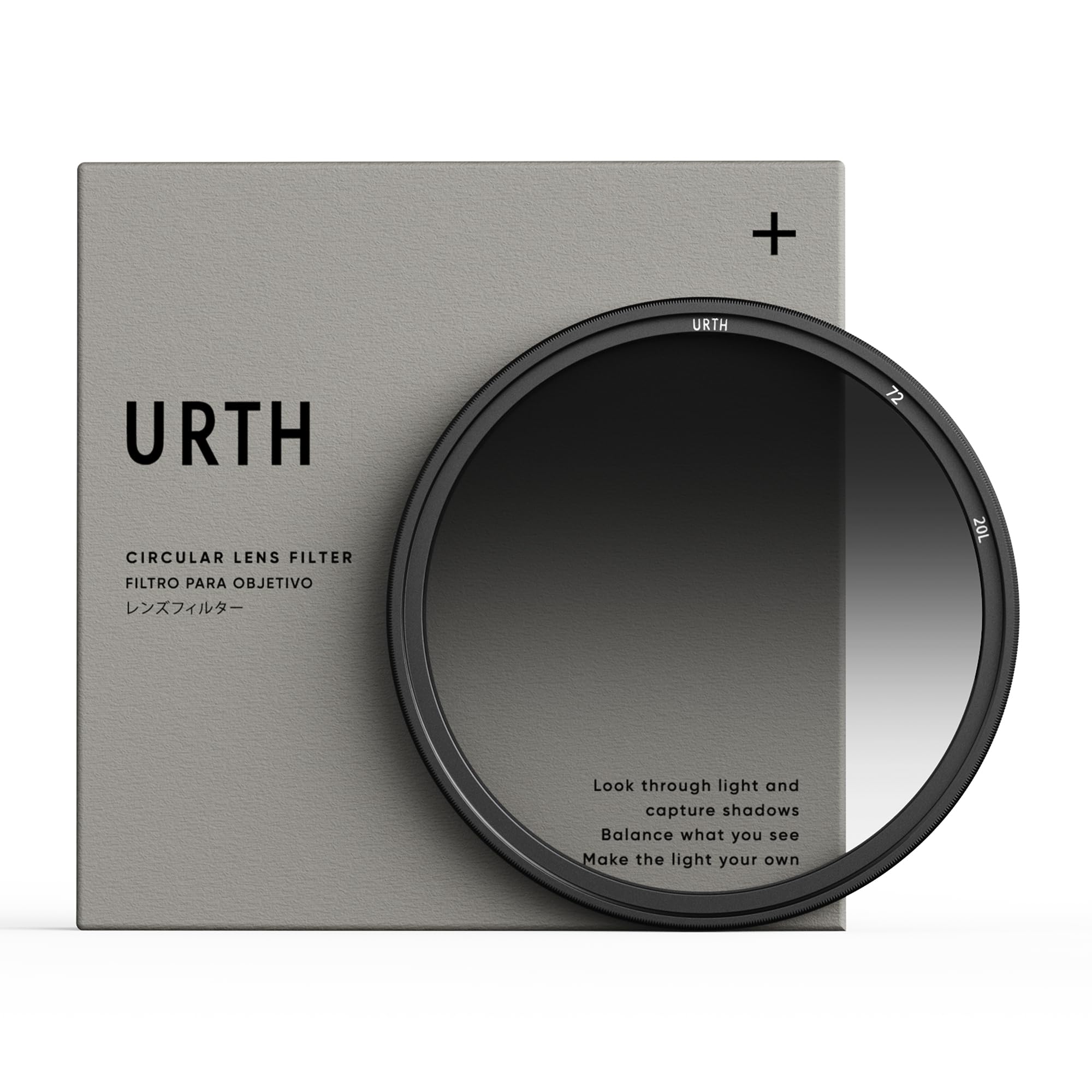 Urth 72mm Soft Graduated ND8 Lens Filter (Plus+) — 3-Stop, Ultra-Slim 20-Layer Nano-Coated Soft Grad Neutral Density Camera Lens Exposure Balance Filter