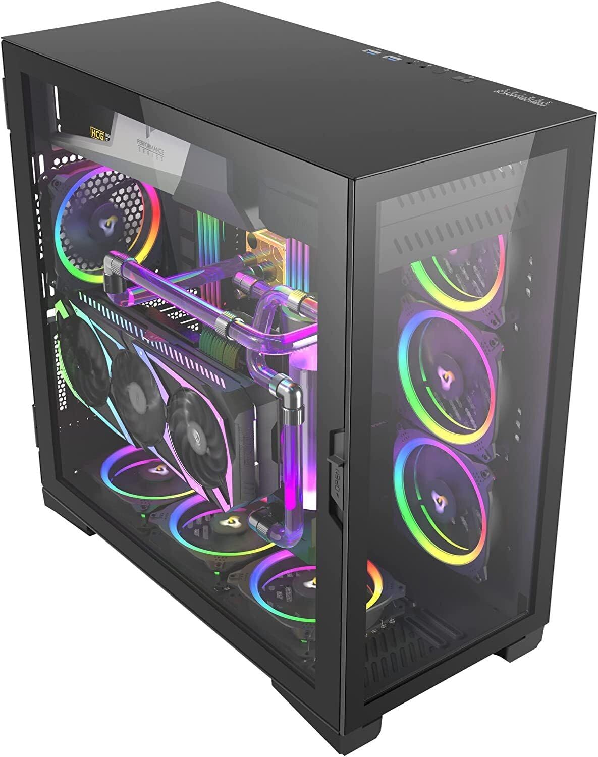Antec Performance Series P120 Crystal E-ATX Mid-Tower Case, Tempered Glass Front & Side Panels White Led USB3.0 X 2, Aluminum Vga Holder Included - PC