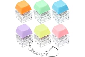 XIAWALANGZHUO 6 Pack Keyboard Fidget Toy, Keyboard Fidget Keychain Keyboard Decompression Button Finger Clicker Toys, Button Stress Relief Fidget Gifts for Adult to Relief Stress (Multicolor)