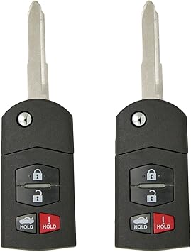 Amazon Com Keyless2go Replacement For New Keyless Entry 4 Button Remote Flip Key Fob For Mazda 6 And 3 Bgbx1t478ske125 01 2 Pack Automotive