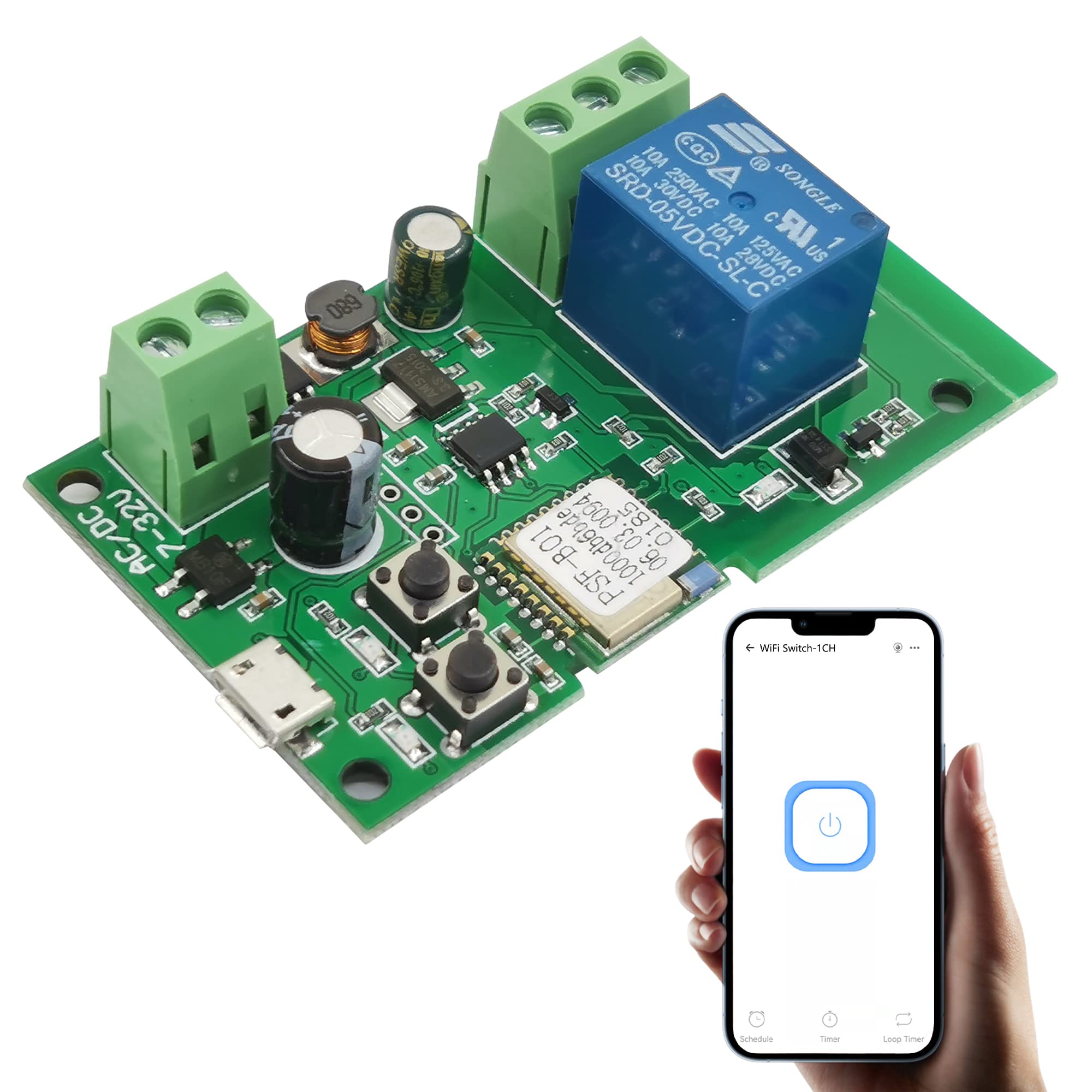 Jane Eyre WiFi Momentary/Locking Relay Smart Switch Module, Used in Access Control, DIY Garage Door Control, eWelink App Control, Compatible with Alexa Google Assistant