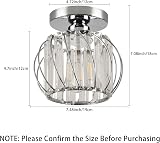 Hudi Fyier Crystal Chandelier Ceiling Light Chrome Mini Semi Flush Mount view 2