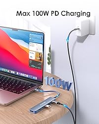 LENTION USB C Hub with 100W Charging, 4K HDMI, Dual