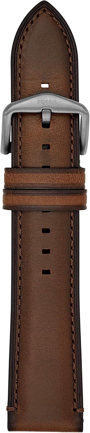Fossil Unisex 22mm Leather Interchangeable Watch Band Strap, Color: Brown (Model: S221436): Watches