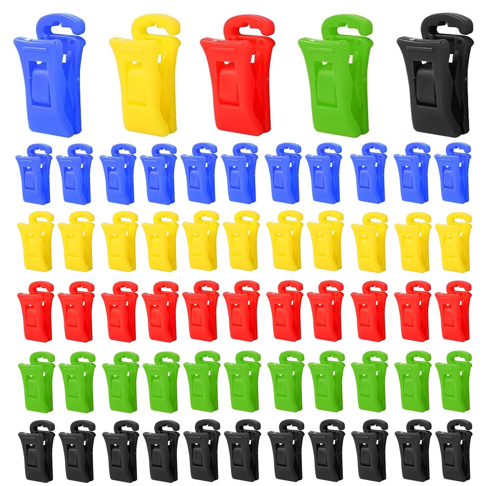 SVUPUE 60 Pieces Sock Clips, Sock Clip for Washing Machine and Dryer, Sock Holder with Hooks,for Washing, Drying and Storing Paired Socks, Colour Mixing