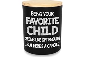 TEEZWONDER Christmas Birthday Gifts for Mom - Favorite Child Scented Candle Vanilla Lavender 10 oz - Mom Dad Birthday Gifts from Daughter Son, Grandma Grandpa Gift Ideas, Candle for Parents
