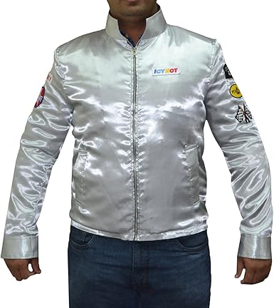 Hls Death Proof Movie Kurt Russell Stuntman Mike Jacket For Men In Satin Xxs 5xl Silver Amazon Co Uk Clothing