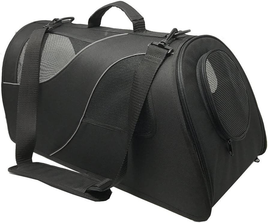 Fuzzy Buddy FB-SS-BL Soft-Sided Pet Carrier for Small Dogs and Cats, Black