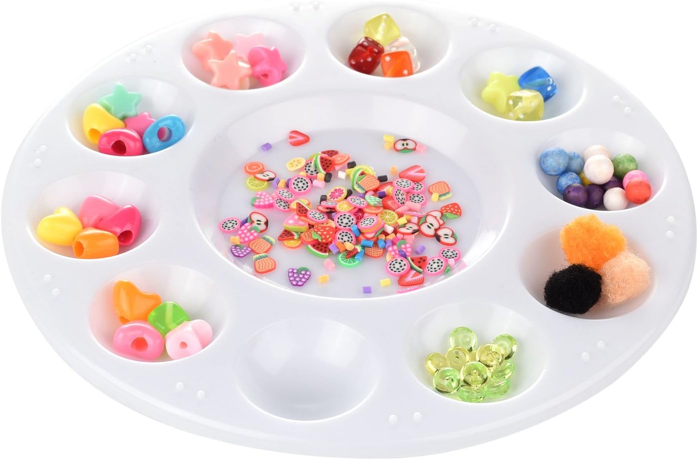 CENTSTAR 15 Pcs Round Paint Tray Palettes Plastic for Acrylic Oil Watercolor Craft DIY Art Painting Palettes, White (15 PCS)