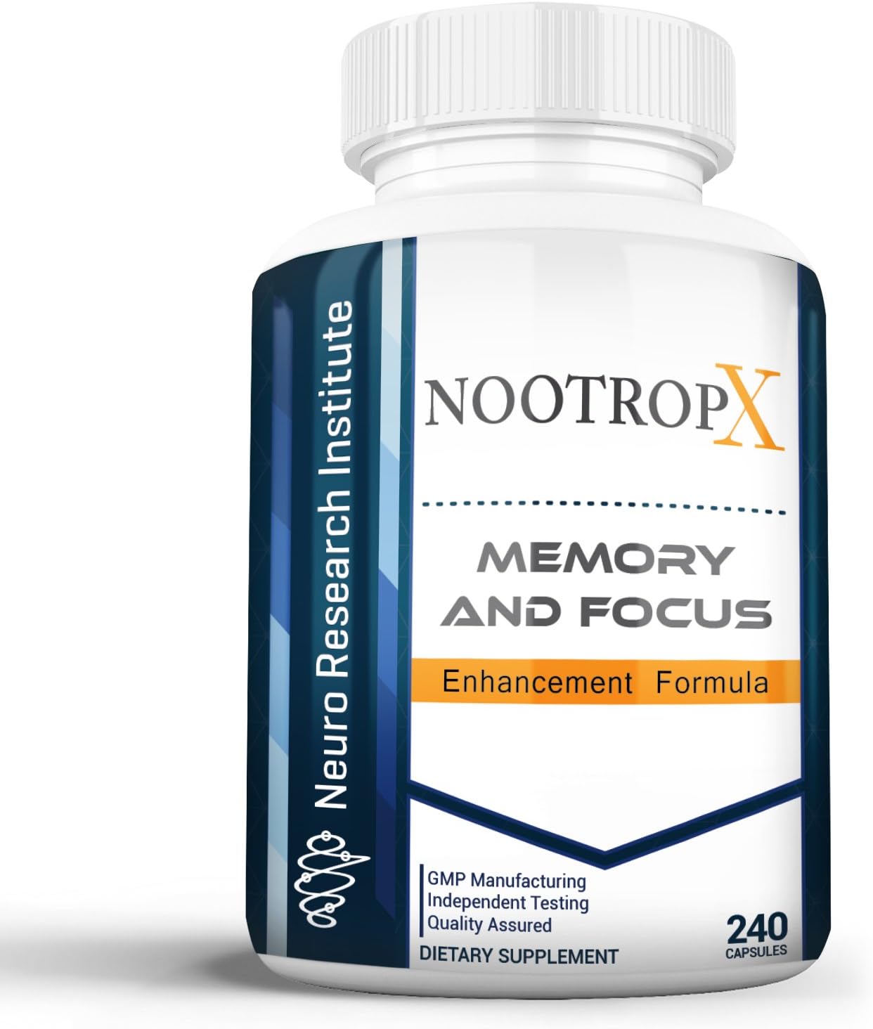 NootropX Advanced Nootropic Brain Supplement, Clinically Effective Doses, Memory and Focus Enhancement Formula, Alpha GPC, Ginkgo, Ginseng, DMAE, Theanine, Huperzine A, ALCAR (240 Capsules)