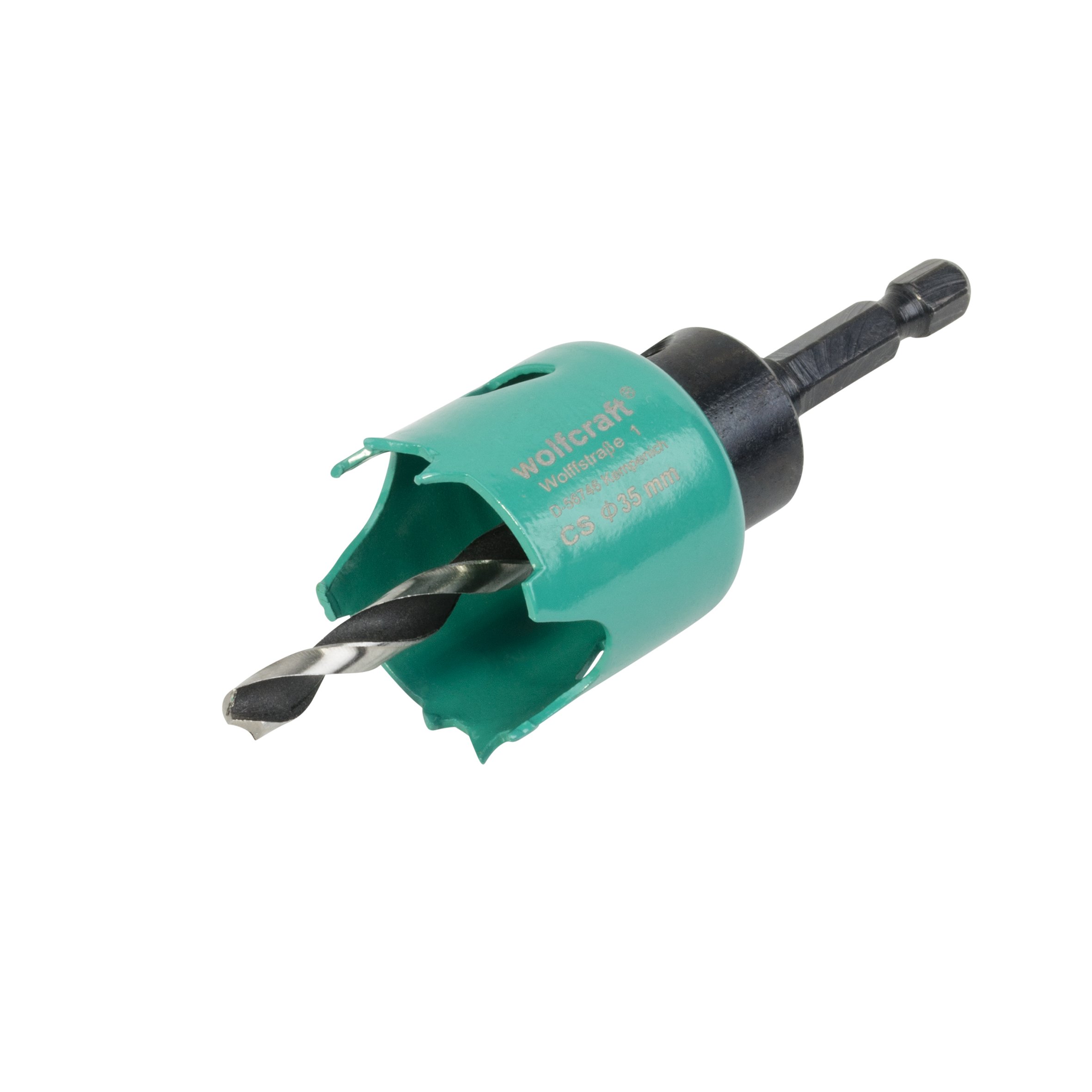 wolfcraft Carbon Steel Hole Saw, Ø 35 mm I 5964000 I for Electrical and Plumbing installations in Wood and Drywall Materials