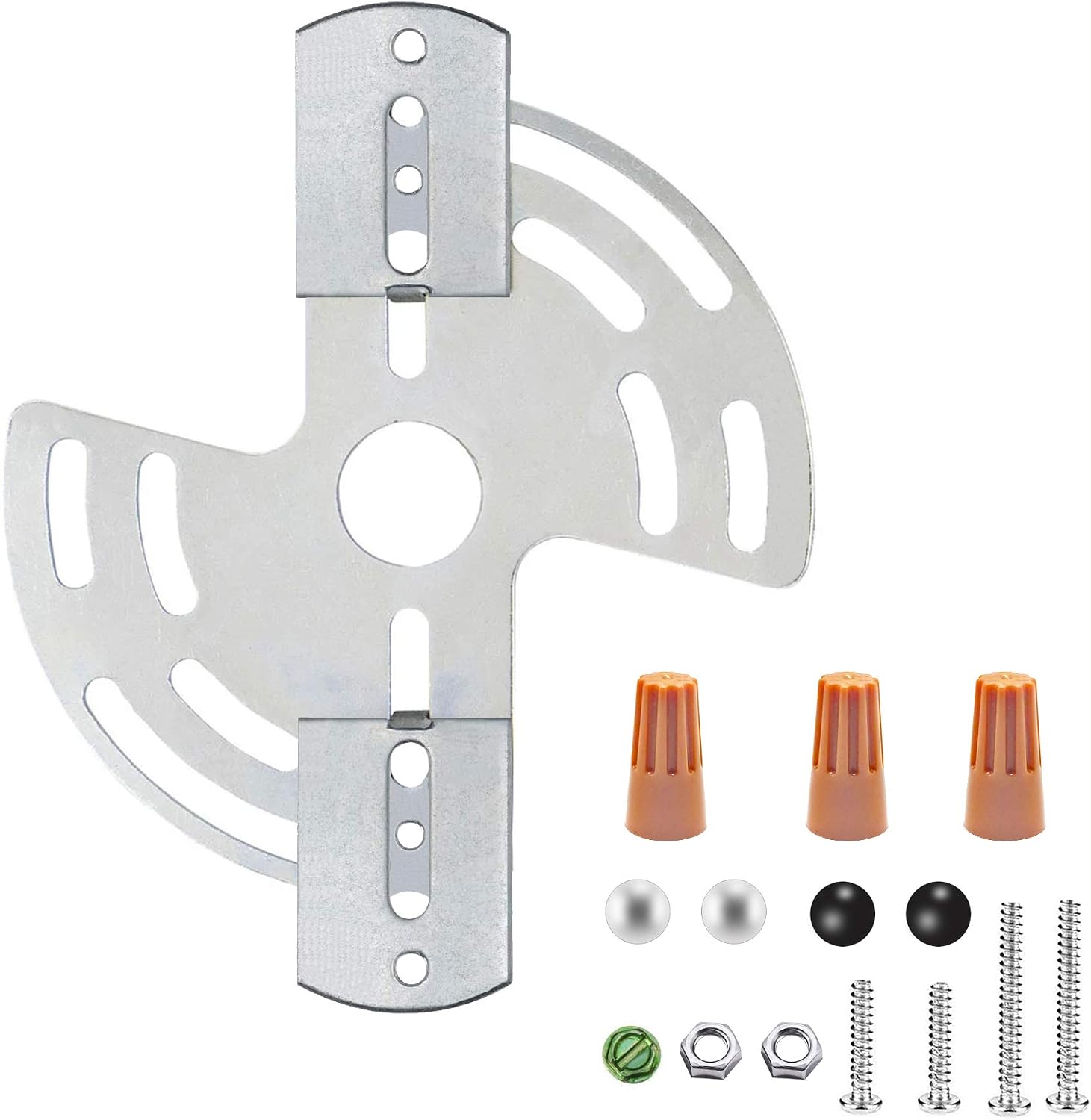 Light Fixture Crossbar Kit - 100x20mm Ceiling Mounting Bracket, Silver Tone, 5 Sets With Screws & Nuts For Chandeliers - View #12