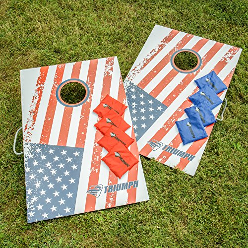 Triumph Patriotic Bean Bag Toss Set Includes Two Boards and Eight All-Weather Bean Bags