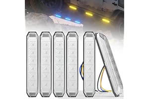 Okerny Dual Color LED Marker Lights Amber Blue 4.7 Inch Front Rear Side Marker Indicators Clearance Light for Truck Trailer R