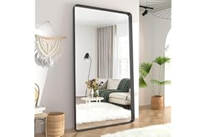 Koonmi Full Length Mirror, 31"x71" Black Deep Framed Floor Mirror, Wall Mounted Mirror Dressing Mirror Home Decor for Bedroom Bathroom Living Room, Hanging or Leaning Against Wall